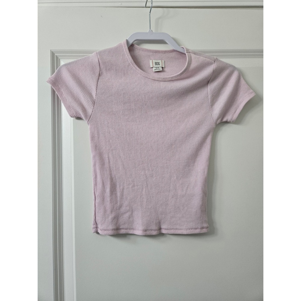 BDG Urban Outfitters Ribbed Baby Tee Light Purple Lavender Short Sleeve Small